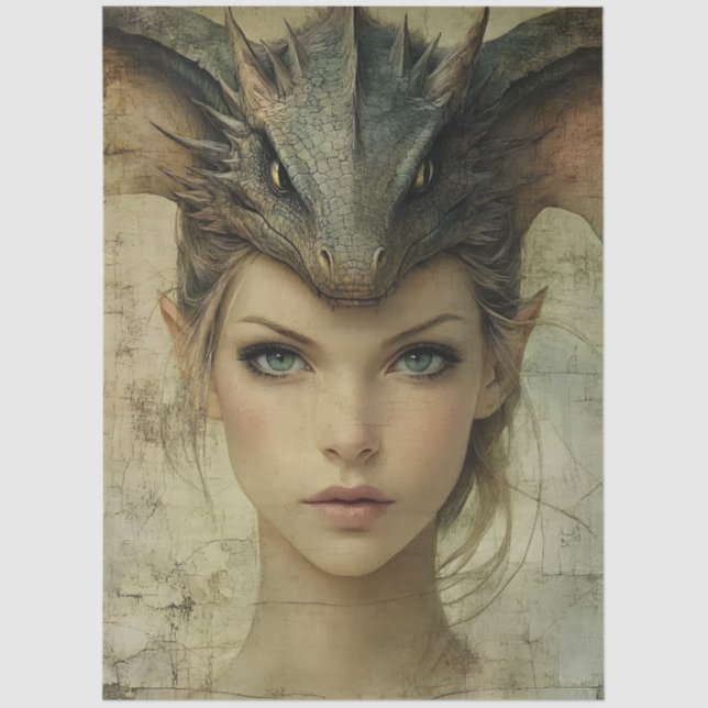 Papel De Seda Matiología gótica Nymph Fantasy Dragon (Anverso)