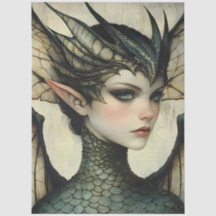 Papel De Seda Matiología gótica Nymph Fantasy Dragon