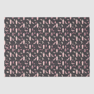 Papel De Seda Matrícula de brujería negra y vampiro rosa