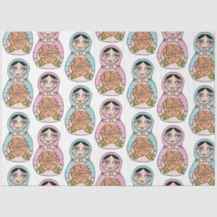 Papel De Seda Matryoshka Muñeca Nesting Babushka Toy Soft Wrap