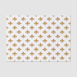 Papel De Seda Matte Gold Fleur-de-lis en blanco