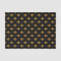 Matte Gold Fleur-de-lis en negro