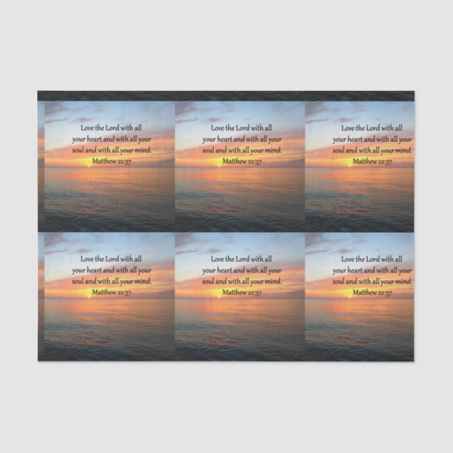 PAPEL DE SEDA MATTHEW 22:37 SOBRE EL OCÉANO (Anverso)