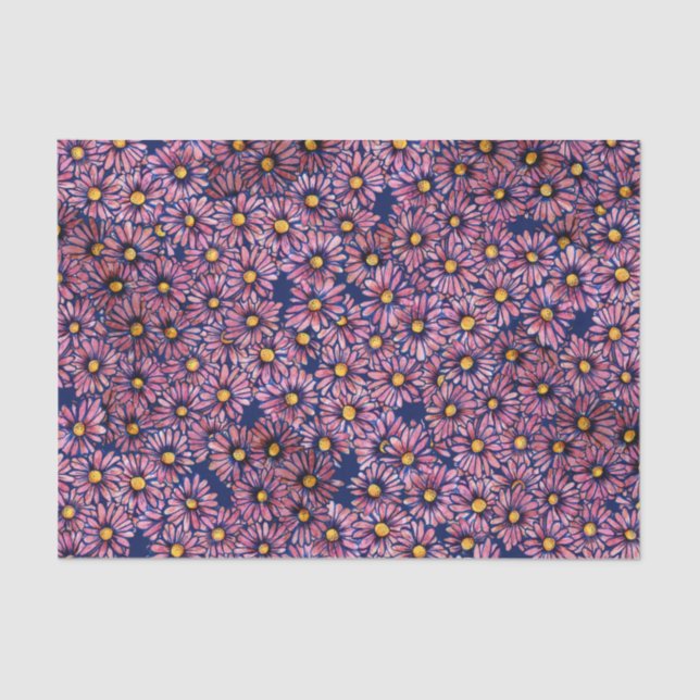 Papel De Seda Mauve Moody Daisies (Anverso)