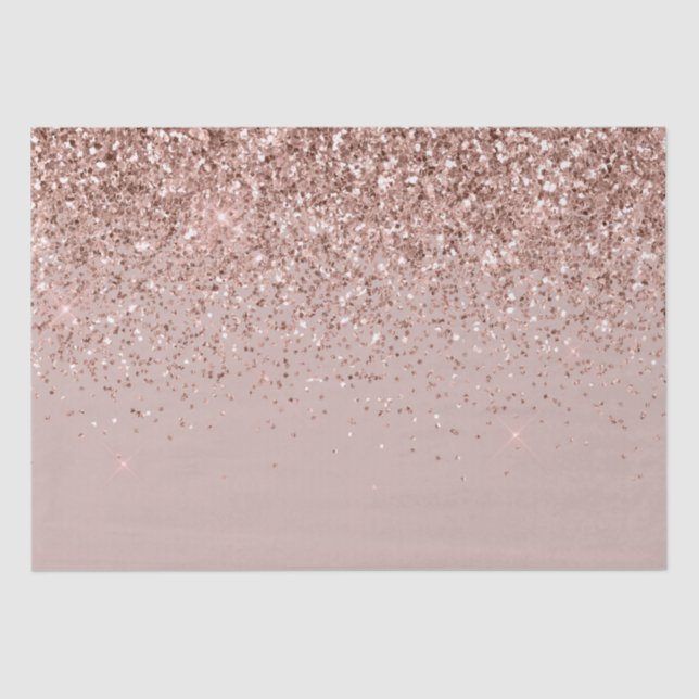 Papel De Seda Mauve Rosa Gold Purpurina Sparkle (Anverso)