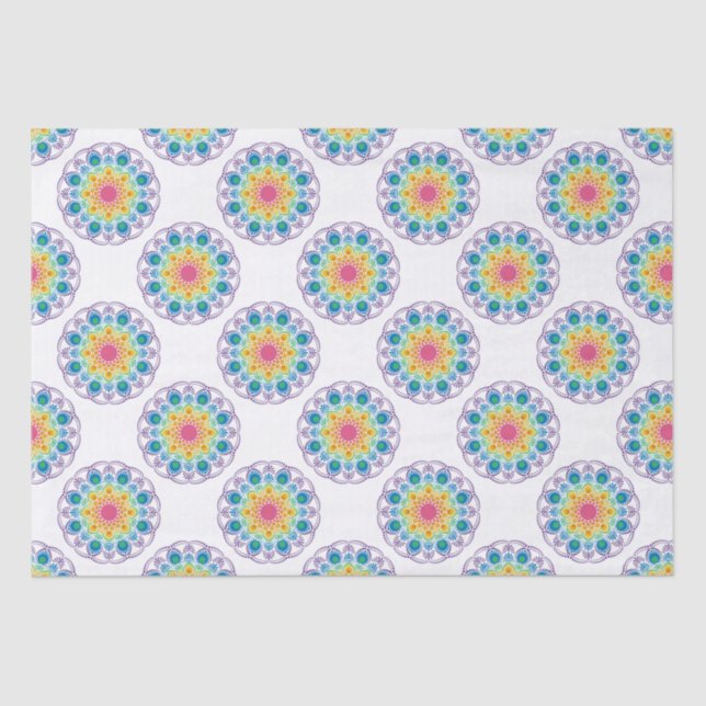 Papel De Seda Máxima fuente arcoíris floral Polka Dot Craft (Anverso)