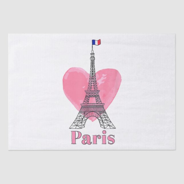 Papel De Seda Me encanta el regalo de la Torre Eiffel de París (Anverso)