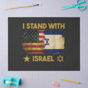Papel De Seda Me mantengo con Israel Bandera de América