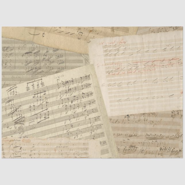 Papel De Seda Medalla de manuscrito de Beethoven Music (Anverso)
