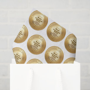 Papel De Seda Medalla de oro realista 3D personalizable y editab