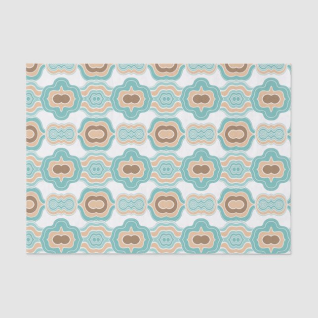 Papel De Seda Medallón azul/marrón colorido (Anverso)