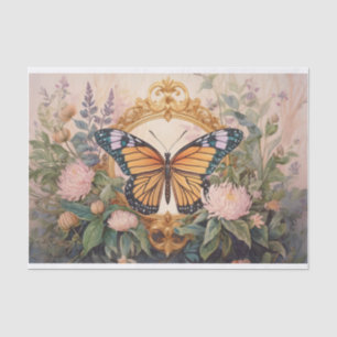 Papel De Seda Medallón de Flor Silvestre Monarca Dorada, Precios