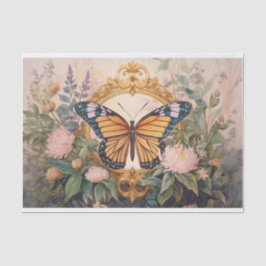 Papel De Seda Medallón de la flor silvestre del Monarca Dorado, 