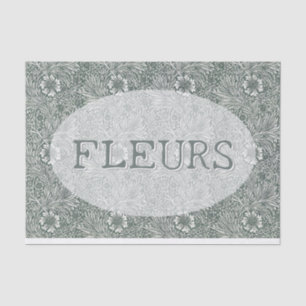 Papel De Seda Medallón Floral Editable Decoupage William Morris