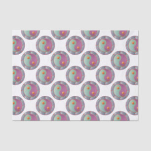 Papel De Seda Medallón Yin Yang Violeta Turquesa