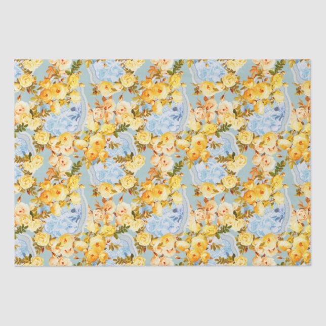 Papel De Seda Medallones y Rosas (Anverso)