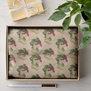 Papel De Seda Media de Navidad Victoriana Antigua Vintage