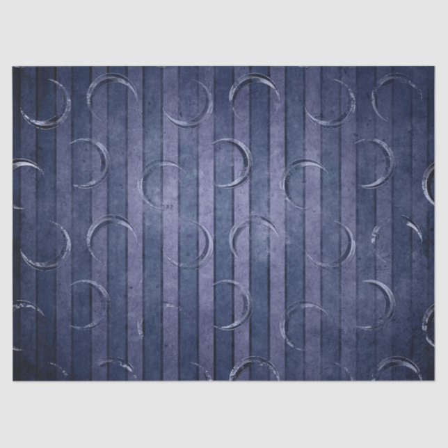 Papel De Seda Media luna en la desenvoltura morada y azul despoj (Anverso)