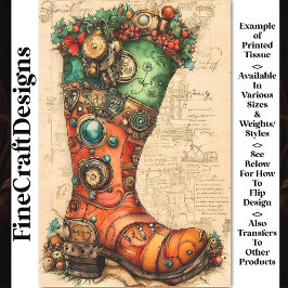 Papel De Seda Media Noche de Navidad Estilo Steampunk BL5 Decoup
