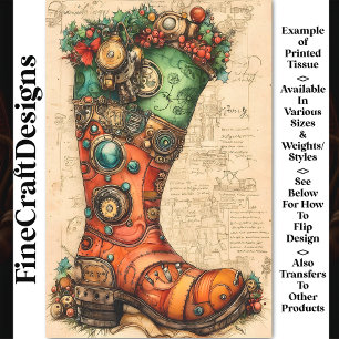 Papel De Seda Media Noche de Navidad Estilo Steampunk BL5 Decoup