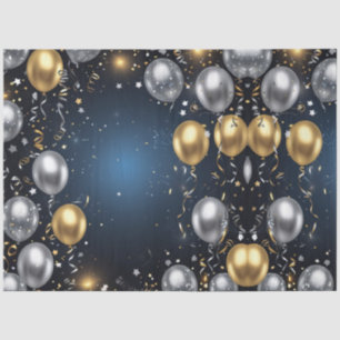 Papel De Seda Medianoche en oro y plata