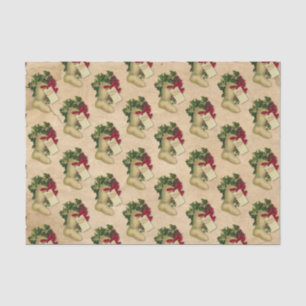 Papel De Seda Medias de Navidad Vintage Victoriano Antiguo