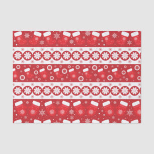 Papel De Seda Medias y mitones de Navidad rojos y blancos