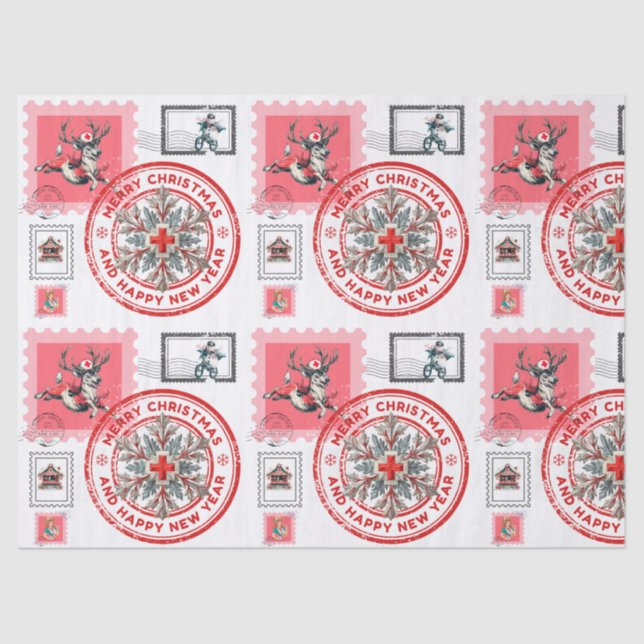 Papel De Seda Medical-Themed Christmas Stamps and Holiday Clipar (Anverso)