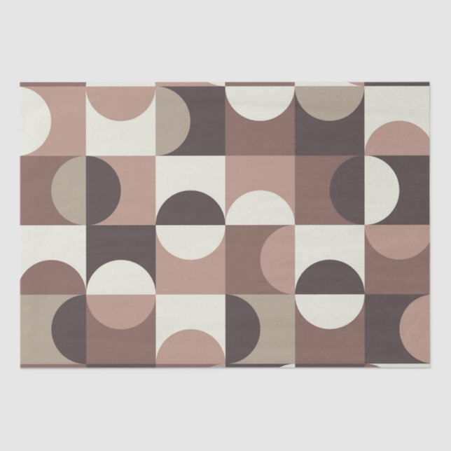 Papel De Seda Medio siglo de Círculos en Mocha Mousse y marrón (Anverso)