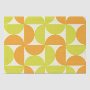 Papel De Seda Medio Siglo Mitad Círculos Naranja y Amarillo