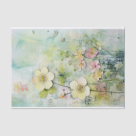 Papel De Seda Medios mixtos en un encantador turquesa y limón