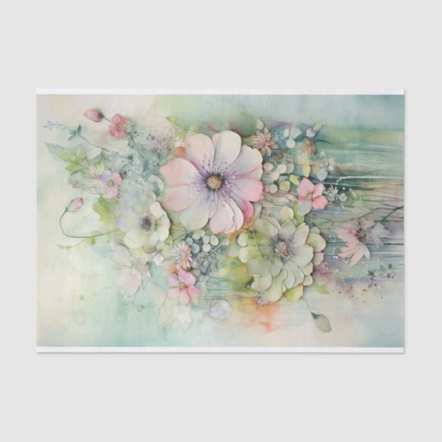 Papel De Seda Medios Mixtos Shabby Chic Lavados (Anverso)