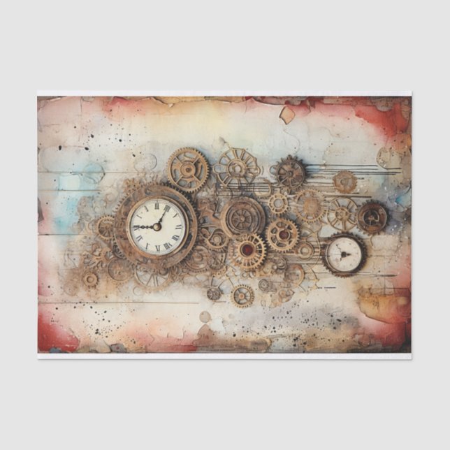 Papel De Seda Medios mixtos Steampunk (Anverso)