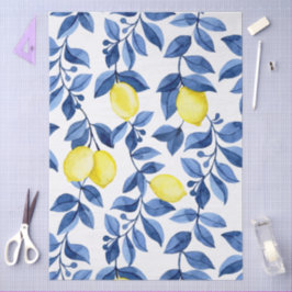 Papel De Seda Mediterrenean Citrus Lemon pattern