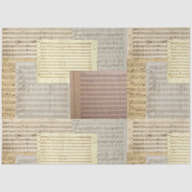 Papel De Seda Medley Mozart Music Manuscript (Anverso)