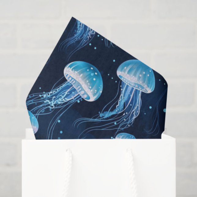 Papel De Seda Medusa Azul Claro  (Bolsa de regalo)
