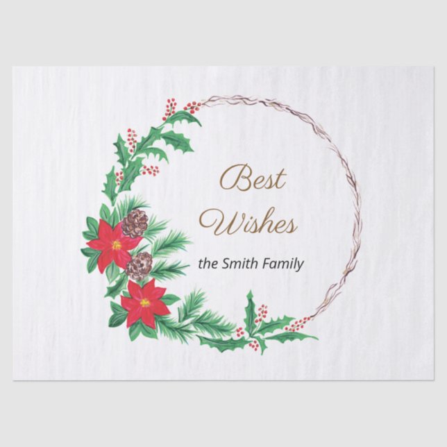 Papel De Seda Mejor Deseo Flor Roja Wreath (Anverso)