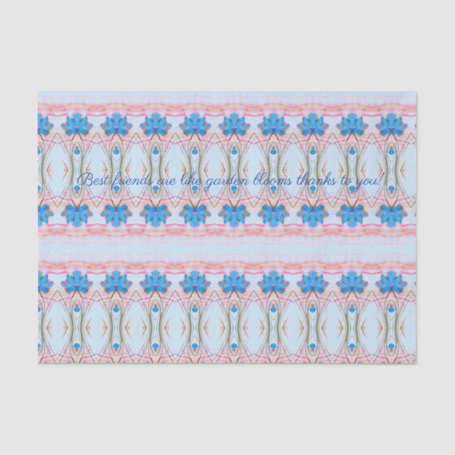 Papel De Seda Mejor documento de tema floral de Bonito de amigos (Anverso)