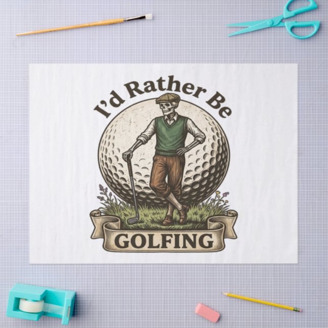 Papel De Seda Mejor estaría jugando golf (Artesanía)