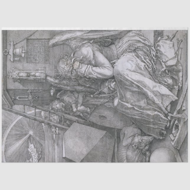Papel De Seda Melancholia, Albrecht Durer (Anverso)