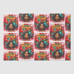 Papel De Seda Melanin Navidades Reina negra Melanin Mujer Navida