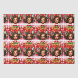 Papel De Seda Melanin Navidades Reina negra Melanin Mujer Navida