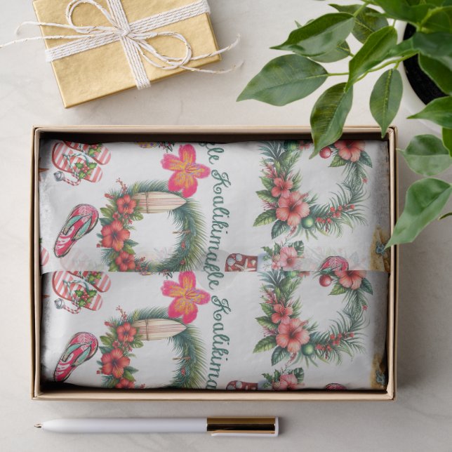 Papel De Seda Mele Kalikimaka en la playa (Regalo )
