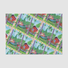 Papel De Seda Mele Kalikimaka Santa de vacaciones en Hawái