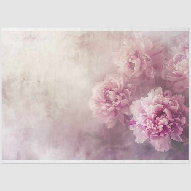 Papel De Seda Melodía de primavera floral Peonies Lilac Decoupag (Anverso)
