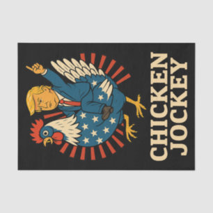 Papel De Seda Meme divertido de Jockey sobre pollo Trump