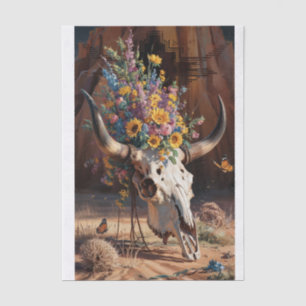 Papel De Seda Memorial Flor del Desierto, Cráneo de Longhorn y F