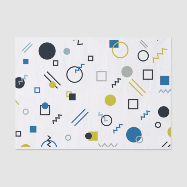 Papel De Seda Memphis, arte geométrico moderno, moderno y modern (Anverso)