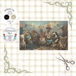 Papel De Seda Menagerie musical de Animals Decoupage