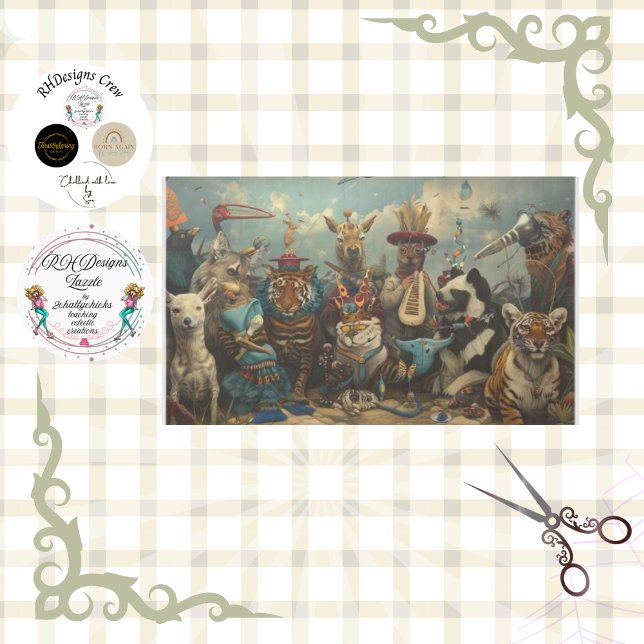 Papel De Seda Menagerie musical de Animals Decoupage (Subido por el creador)